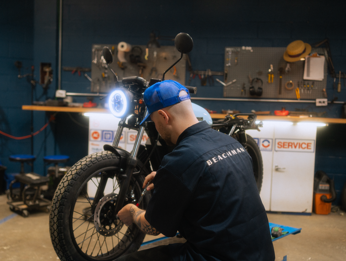 Beachman bikes on the assembly line in Toronto